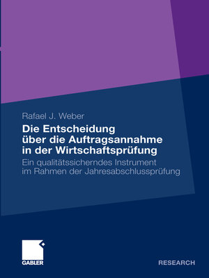 cover image of Die Entscheidung über die Auftragsannahme in der Wirtschaftsprüfung